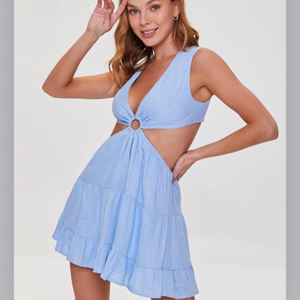 Forever 21 blue cut out dress